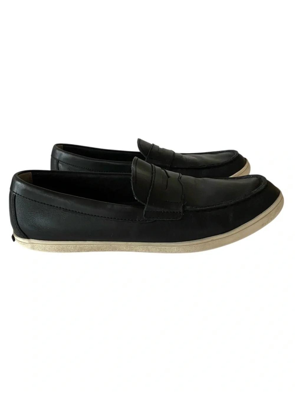 Cole Haan Hyannis Black Leather Slip On Penny Loafers Sz 10